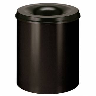 Brandhæmmende affaldsspand, V-Part, sort, pulverlakeret stål, 80 l