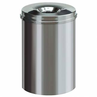 Brandhæmmende affaldsspand, V-Part, stål, rustfrit stål, 30 l