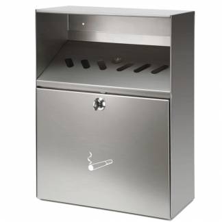 Askebæger, V-Part, stål, rustfrit stål, med metal inderspand, inkl. nøgle