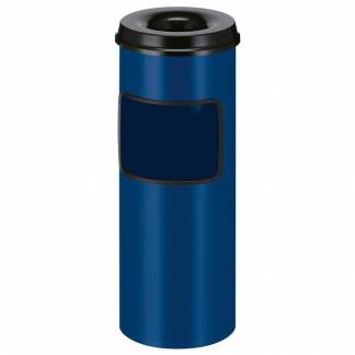 Affaldsspand med askebæger, V-Part, blå, pulverlakeret stål, 30 l