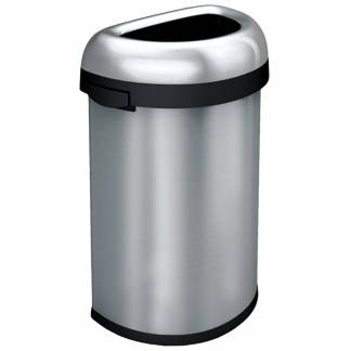 Affaldsspand, Simplehuman, st&aring;l, rustfrit st&aring;l, 60 l, halvrund