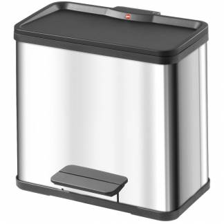 Pedalspand, Hailo, st&aring;l, rustfrit st&aring;l, 3-rums, 3x9 l, med inderspand i plast