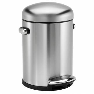 Pedalspand, Simplehuman, st&aring;l mat, rustfrit st&aring;l, 4.5 l, med inderspand i plast