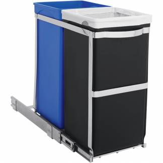 Affaldsspand, Simplehuman Pull-out Recycler Bin, flerfarvet, plast/st&aring;l, 2-rums, 20+15 l