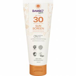 Sollotion, Bambo Nature, 200 ml, SPF 30, uden farve og parfume, 23% fedt,