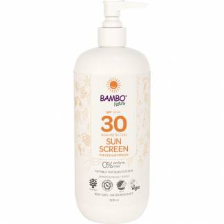 Sollotion, Bambo Nature, 500 ml, SPF 30, uden farve og parfume, 23% fedt,