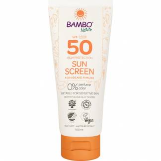 Sollotion, Bambo Nature, 100 ml, SPF 50, uden farve og parfume