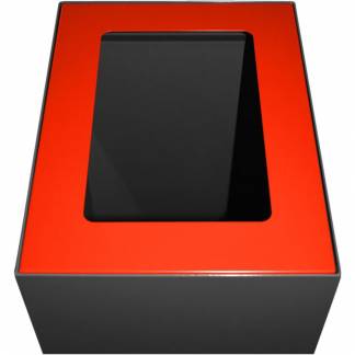 Topindsats, V-Part, rød, pulverlakeret stål, åbent indkast, til modulopbygget affaldsspand