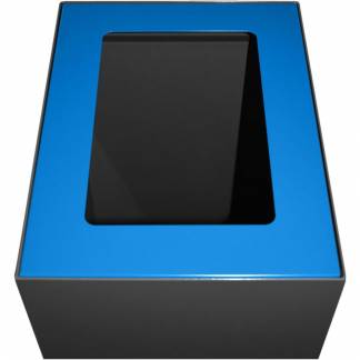 Topindsats, V-Part, blå, pulverlakeret stål, åbent indkast, til modulopbygget affaldsspand