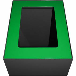 Topindsats, V-Part, grøn, pulverlakeret stål, åbent indkast, til modulopbygget affaldsspand