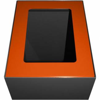 Topindsats, V-Part, orange, pulverlakeret stål, åbent indkast, til modulopbygget affaldsspand
