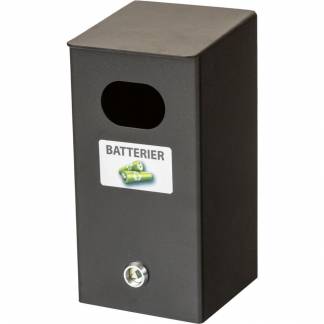 Batteriboks, Tina Trolleys, sort, pulverlakeret stål, med nøgle