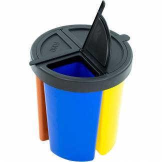 Indsats, V-Part, flerfarvet, plast, 3-rums, 3,75+3,75+7,5 l, med låg