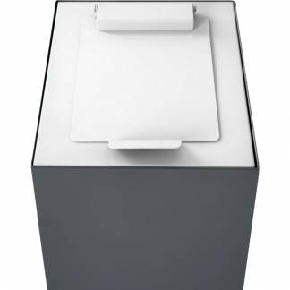 Låg, V-Part, hvid, pulverlakeret stål, soft close, til modulopbygget affaldsspand