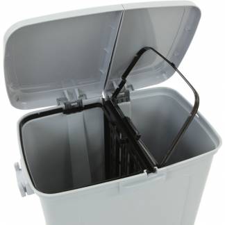 Pedalspand, V-Part, grå, plast, 2-rums