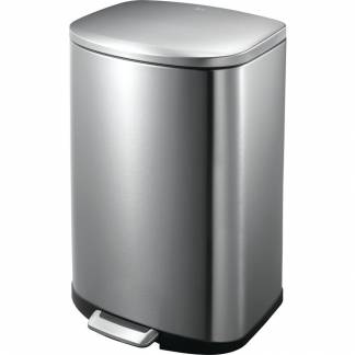 Pedalspand, EKO Della, stål mat, rustfrit stål, 1-rums, 50 l, med plast inderspand og soft close