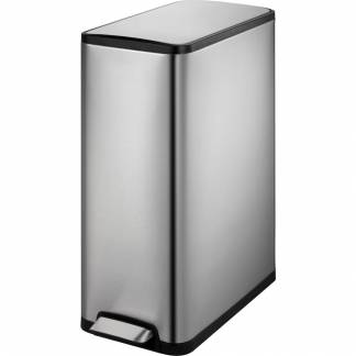 Pedalspand, EKO Ecoslim, st&aring;l mat, rustfrit st&aring;l, 45 l, plast inderspand, soft close
