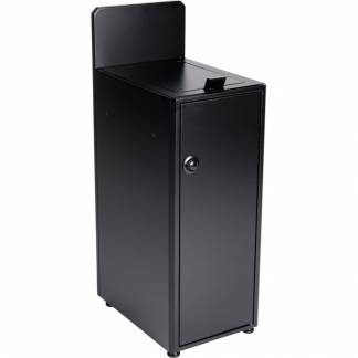 Affaldsspand, V-Part, sort mat, pulverlakeret stål, 1-rums, 1x40 l, med frontlåge og sækkeholdere