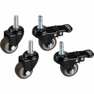 Hjulsæt, V-Part, sort mat, metal, til affaldsspand 40 l, bevægelige