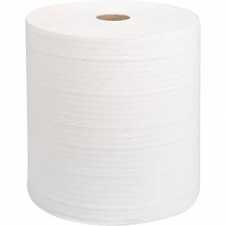 Værkstedsrulle, 2-lags, 500m x 32cm, Ø30cm, hvid