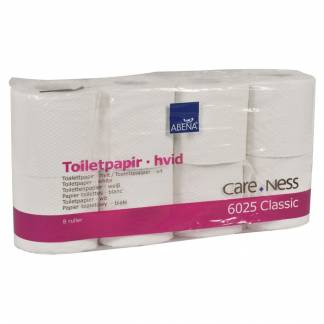 Toiletpapir, ABENA Care-Ness Classic, 2-lags, 34,5m x 9,4cm, Ø10cm, hvid