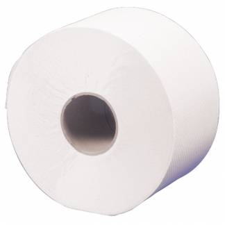 Jumborulle, ABENA Care-Ness Classic, 2-lags, Mini, 180m x 9,5cm, Ø19cm, hvid