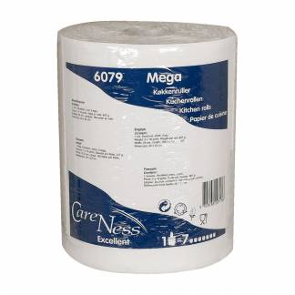 Køkkenrulle, ABENA Care-Ness Excellent, 2-lags, 100m x 22cm, Ø17,5cm, hvid
