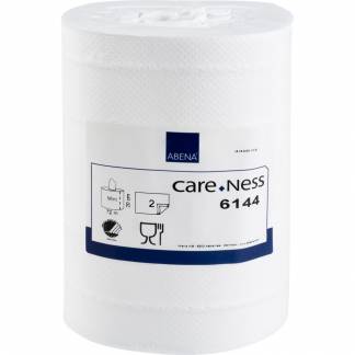 Håndklæderulle, ABENA Care-Ness Excellent, 2-lags, Mini, 72m x 20cm, Ø13cm, hvid, nyfiber