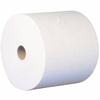 Værkstedsrulle, neutral, 1-lags, 1200m x 33cm, Ø33cm, hvid