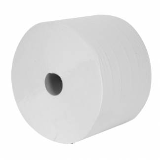 Værkstedsrulle, neutral, 2-lags, 600m x 26,3cm, Ø36cm, hvid
