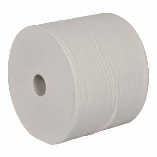 Værkstedsrulle, neutral, 1-lags, 950m x 24cm, Ø30cm, hvid