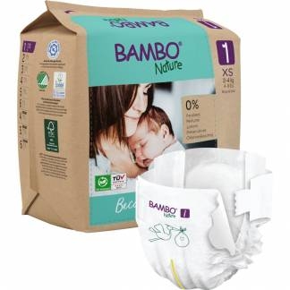 Børneble, tapeble, miljømærket, Bambo Nature, 1, papirspose, paper bag