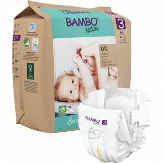 Børneble, tapeble, miljømærket, Bambo Nature, 3, papirspose, paper bag