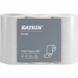 Toiletpapir, Katrin Plus, 2-lags, 37m x 10,6cm , Ø11,5cm, hvid