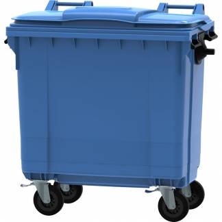 Affaldscontainer, blå, plast, 770 l, UV-resistent