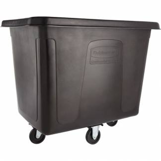 Affaldscontainer, Rubbermaid Cube Truck, sort, 600 l, med 4 hjul