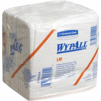 Industriaftørring, Kimberly-Clark Wypall L40, 1-lags, 33x31,7cm, hvid