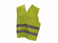 Overtr&aelig;ksvest gul polyester m/refleksstriber 2:2