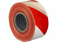 Afspærringsbånd, rød, LDPE, 7,5cm x 500m, stribet rød og hvid
