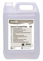 Afspænding lavtskummende Suma Crystal Free A8 5l Surt koncentreret og lavtskummende afspændingsmiddel, som forhindrer kalkdannelser. Sikrer hurtig tørring samt stribe- og pletfri resultater. Anvendeligt i hårdt vand på grund af den kemiske sammensætning.