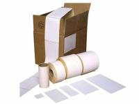 Termoetiket p&aring; rulle hvid ECO 100x150mm 500stk/rul &Oslash;25,4mm permanent