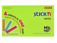 Notes Stick'N Magic Neon 76x127mm 4 farver 100blade ASSORTERET 1x1x1mm (1)