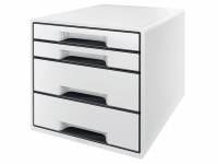 Skuffekabinet Leitz Desk Cube WOW 4-skuffer hvid/sort