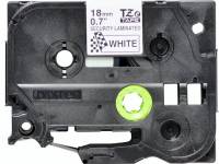 Labeltape Brother TZe-SE4 18mmx8m sort på hvid sikkerhedstape