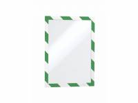 Skilt Duraframe Security A4 m/gr&oslash;n/hvid ramme 10stk/pak