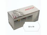 Etiket Meto 32x19mm hvid permanent klæb lim 2 1000stk/rul