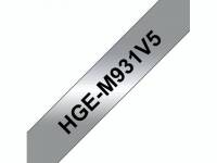 HG tape 12mm black on matt silver (5)