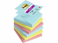 Post-it Super Sticky Z-Notes76mmx76mm 90ark/blk 6blk/pak Cosmic farvekollektion