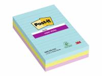 Post-it Super Sticky Notes3 linjerede blokke 101 mmx152 mm Cosmic farvekollektion