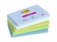 Post-it® Super Sticky Notes, Oasis farvekollektion, 76 mm x 127 mm, 90 ark pr. blok, 5 blokke pr. pa Ass. 1x1x1mm (1)